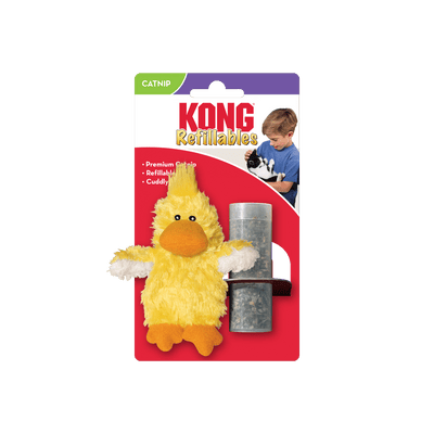 KONG Refillables Catnip Duckie Cat Toy Yellow