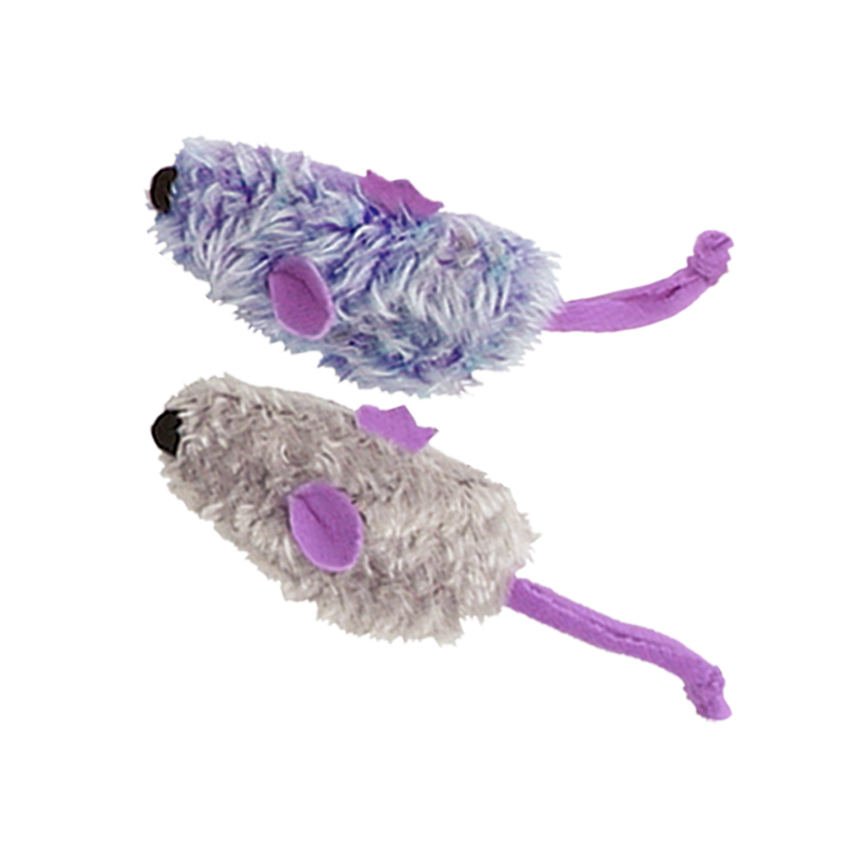 KONG Refillables Catnip Purple and Frosty Mice Cat Toy Purple, Frosty Grey, 2-Count
