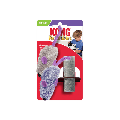 KONG Refillables Catnip Purple and Frosty Mice Cat Toy Purple, 2 ct