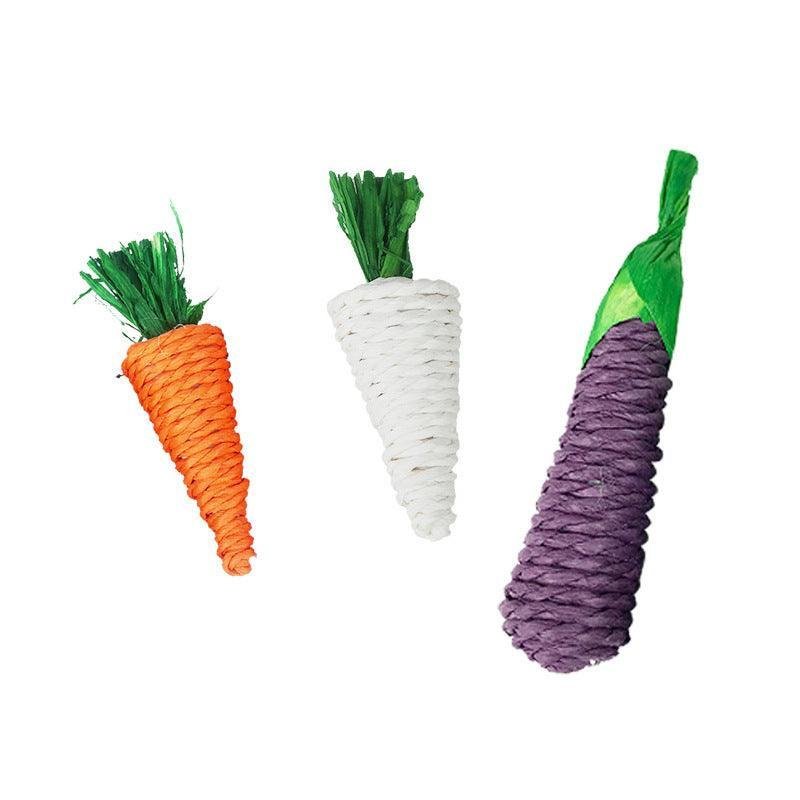 Natural Woven Loofah Carrot Toy - Eco - Friendly Chew Toy for Hamsters & Small Pets - Pets Perfect