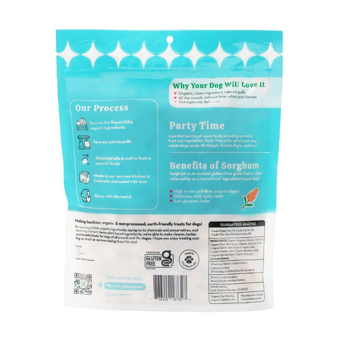 Lord Jameson Dog Puffs Party Time 4Oz - Pets Perfect