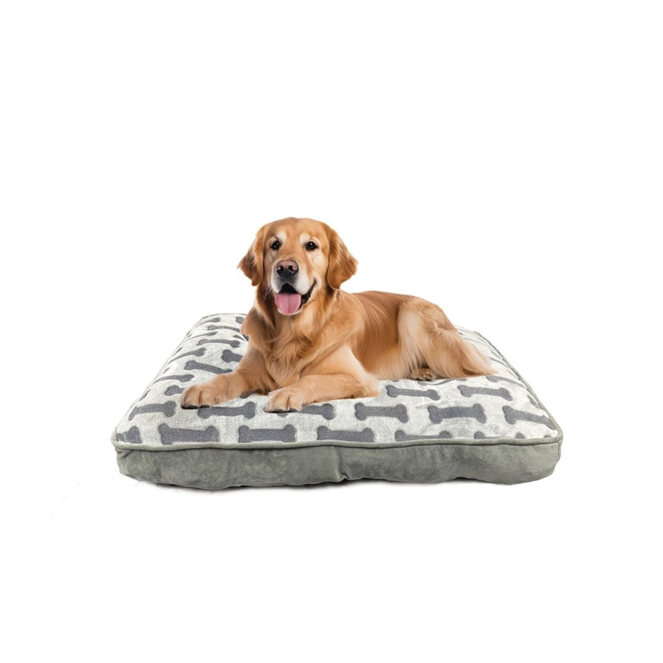 Ethical Pet Sleep Zone Luxe Bone Print Pillow 38? Light Gray, view 2
