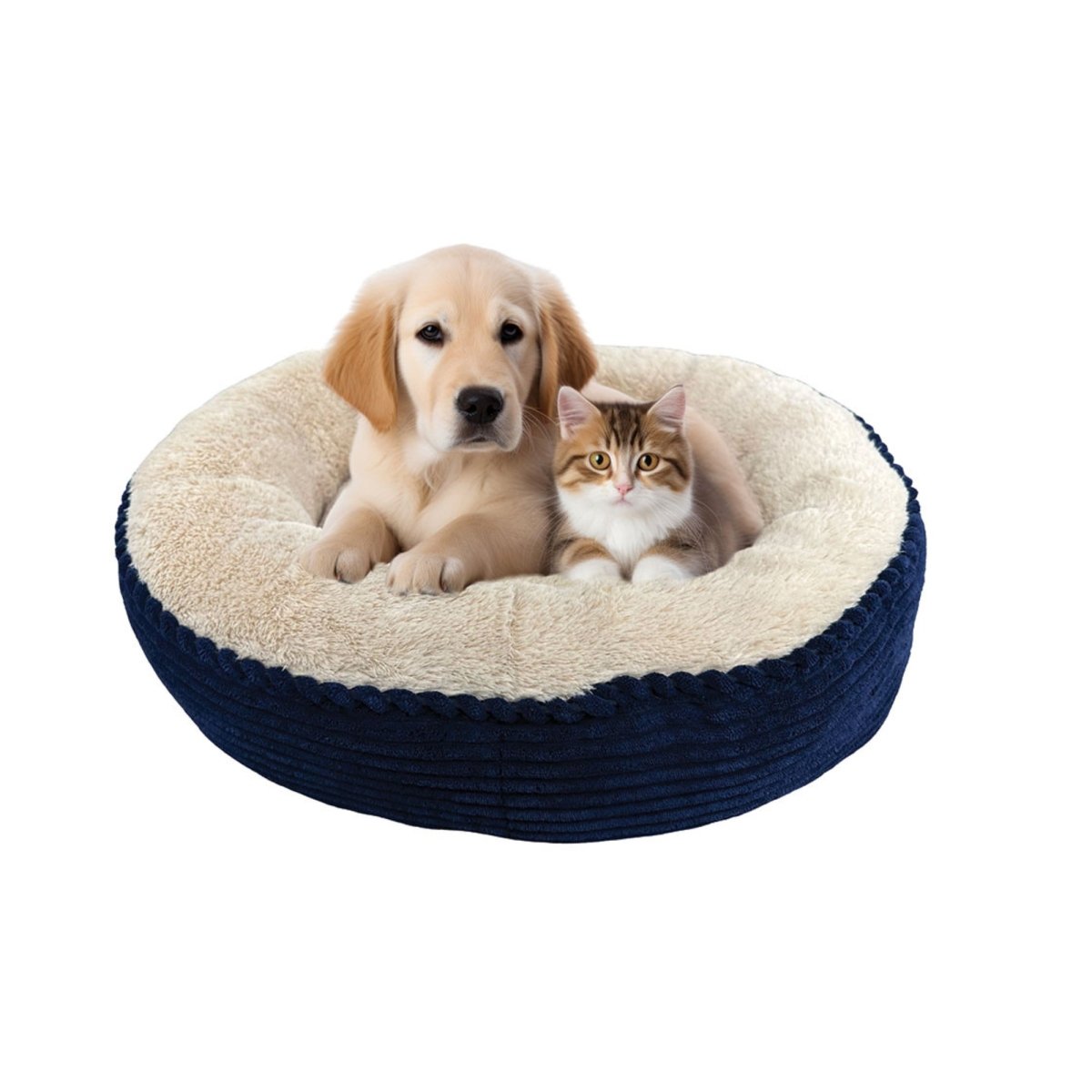 Ethical Pet Sleep Zone Luxe Round Rib Corduroy 23? Navy - Pets Perfect
