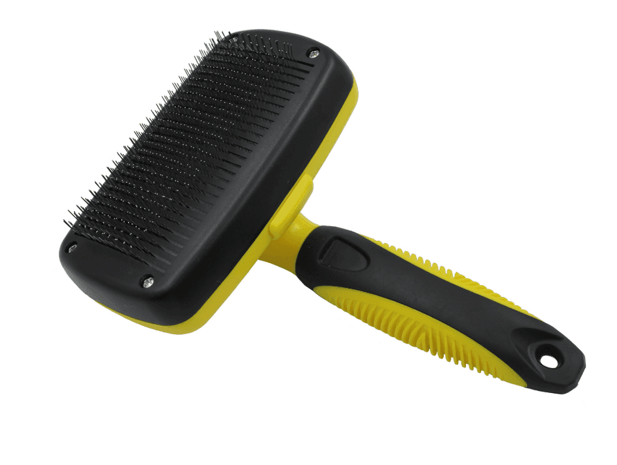 Dog Hugs Cat FurFreeze Self - Cleaning Slicker Brush - Stainless Steel Dog Grooming Brush - Pets Perfect