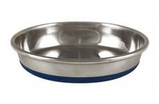 OurPets Premium Rubber Bonded Stainless Steel Cat Bowl Silver 1ea/12 oz - Pets Perfect