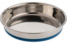 OurPets Premium Rubber Bonded Stainless Steel Cat Bowl, Silver, 16 oz