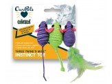 OurPets Three Twined Mice Catnip Toy Green, Purple 1ea/3 pk - Pets Perfect