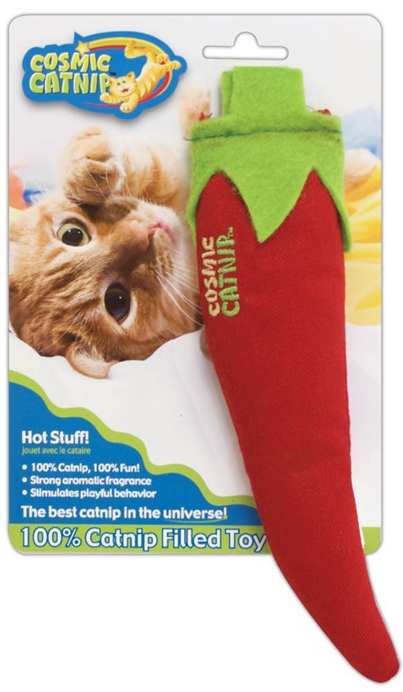 OurPets Cosmic 100% Catnip Filled Chili Pepper 'Hot Stuff' Cat Toy Red, Green 1ea - Pets Perfect