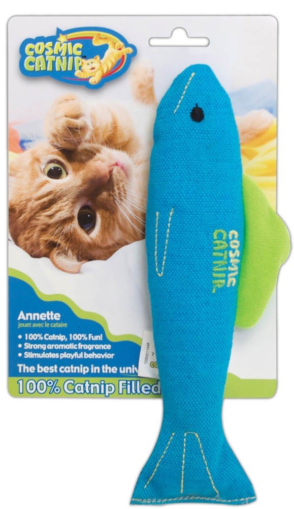 OurPets 100% Catnip Filled Fish 'Annette' Cat Toy Blue 1ea - Pets Perfect