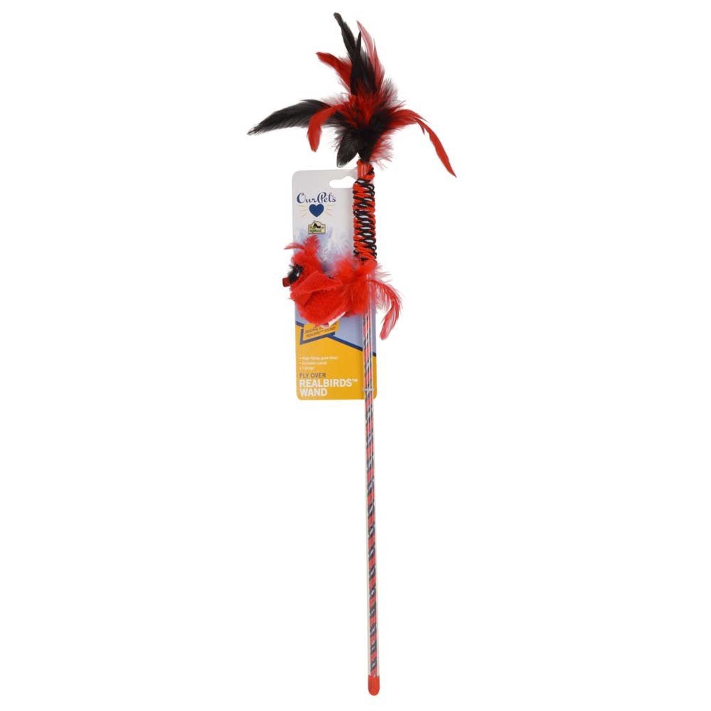 OurPets Real Bird Wand Cardinal Catnip Toy Red 1ea - Pets Perfect