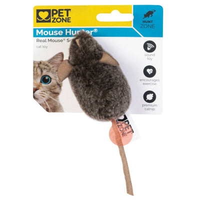 Pet Zone Products Play-N-Squeak MouseHunter Squeaking Cat Toy Brown, 1ea