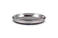 OurPets Rubber Bonded Bottom Oval Cat Bowl Silver 1ea - Pets Perfect