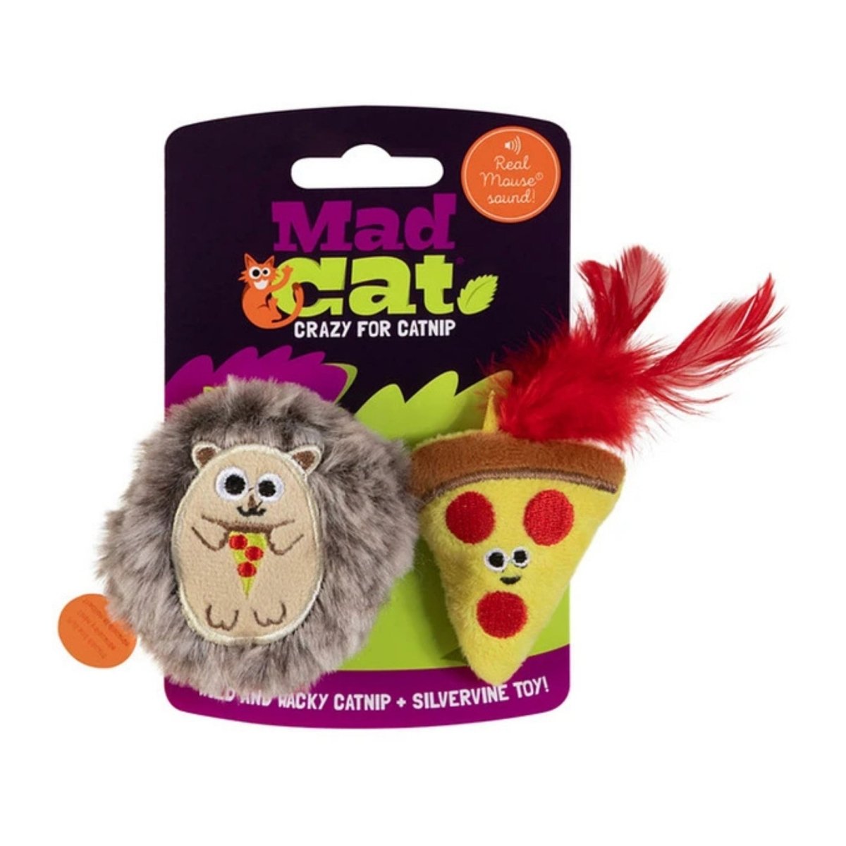 Mad Cat Pizza Hog w/Catnip Silvervine Cat Toy 1ea/2 pk - Pets Perfect