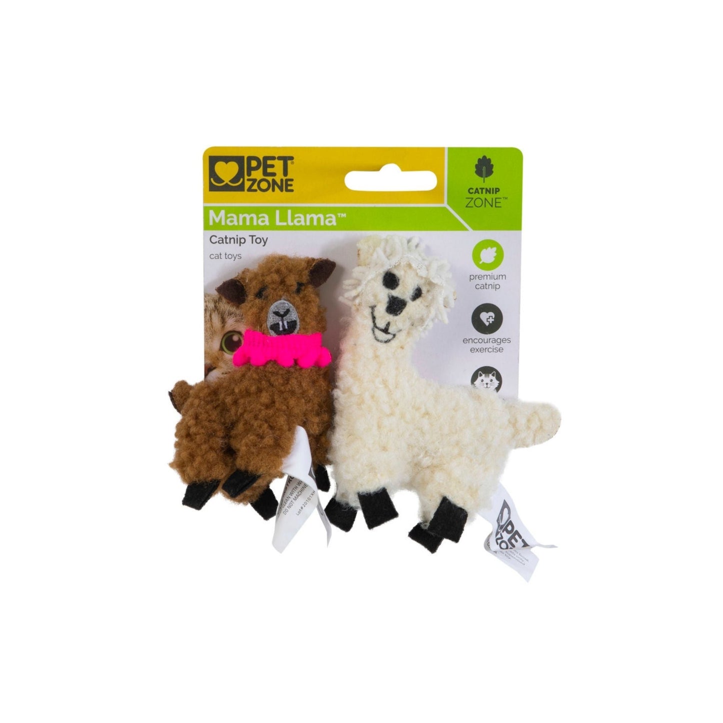Pet Zone Products Mama Llama Cat Toy, Brown, 2 ct