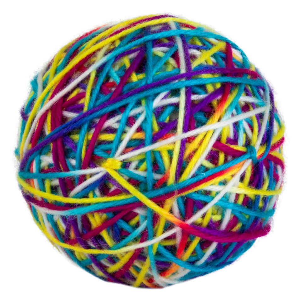 Pet Zone Products Knitty Kitty Rattle Yarn Ball Cat Toy 1ea/SM
