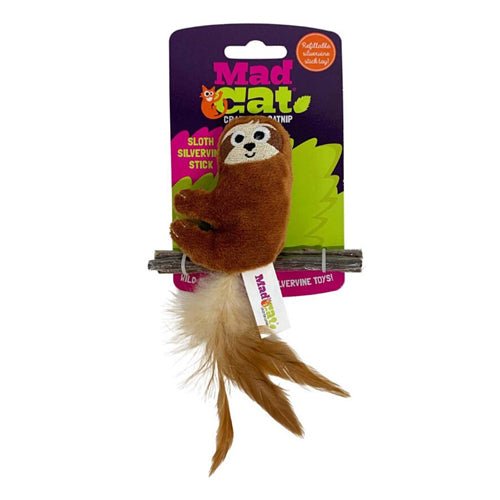 Mad Cat Sloth with Silvervine Cat Toy 1ea/SM - Pets Perfect