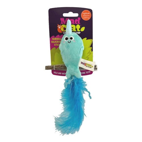 Mad Cat Narwhal with Silvervine Cat Toy 1ea/SM - Pets Perfect