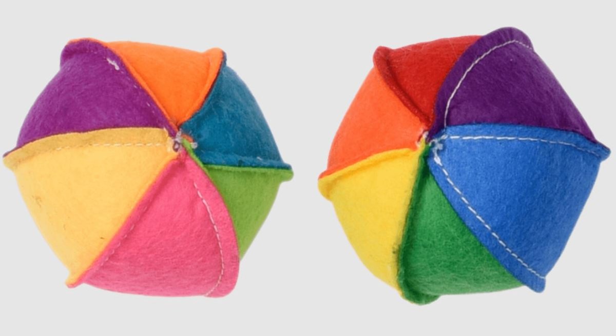 Multipet Felt B Ball(Assorted) 2.5 inch - Pets Perfect