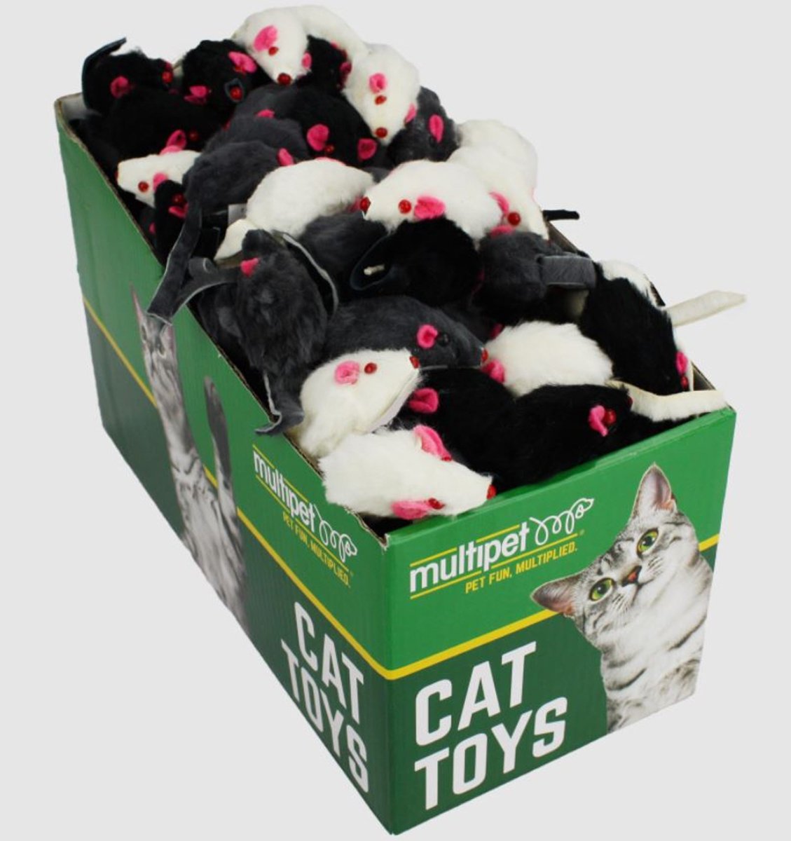 Multipet Fur Mice(Assorted) 1.25 inch 165 pc. - Pets Perfect
