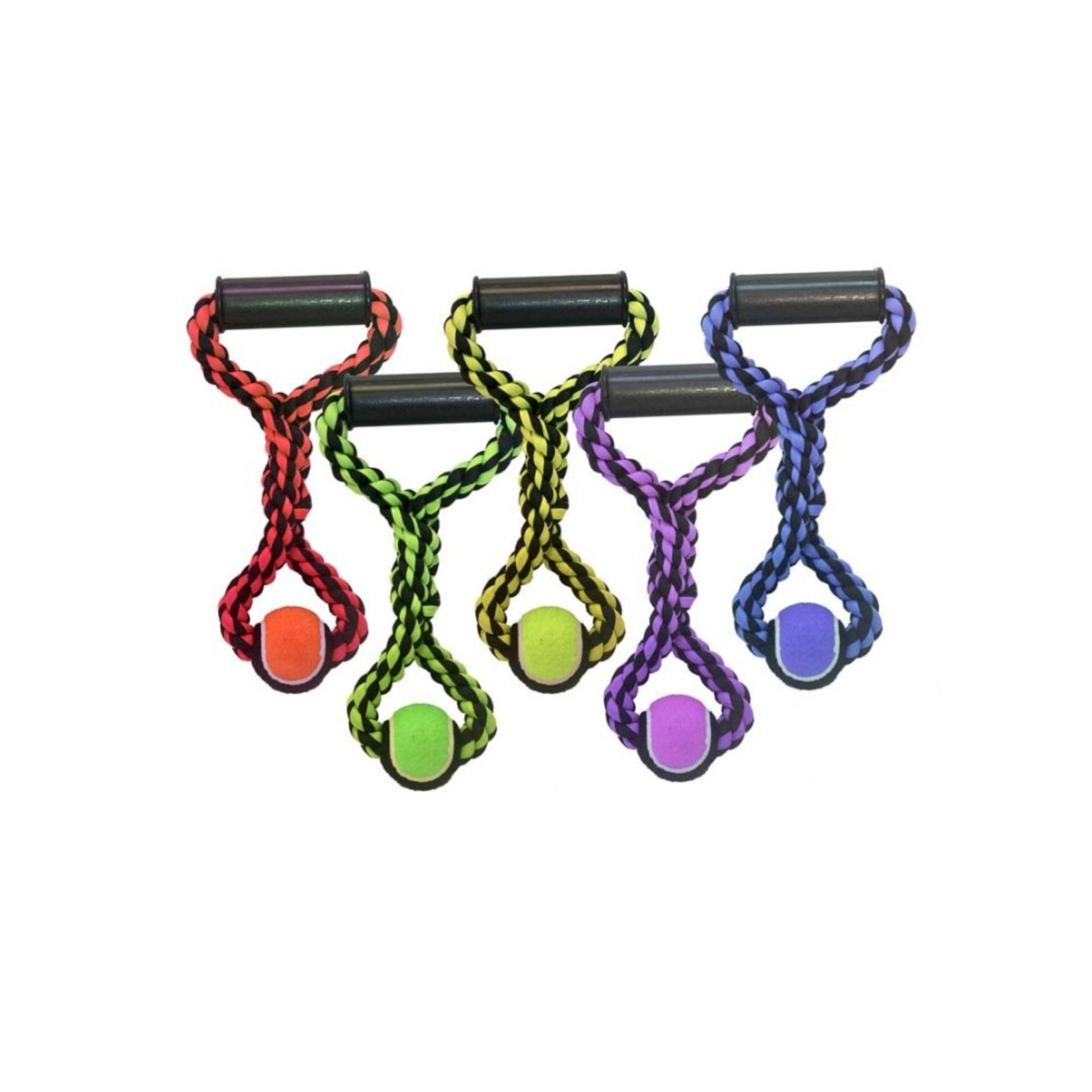 Multipet Nuts for Knots Rope Tug Dog Toy With Tennis Ball Assorted