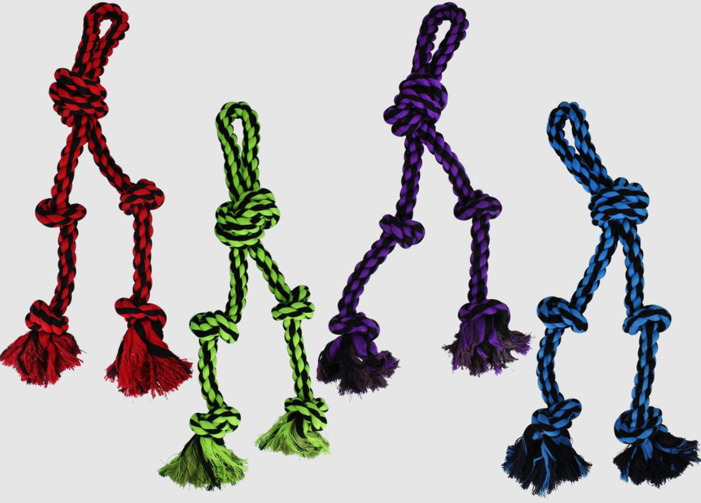Multipet Nuts for Knots Rope Tug With 2 Danglers Dog Toy Assorted