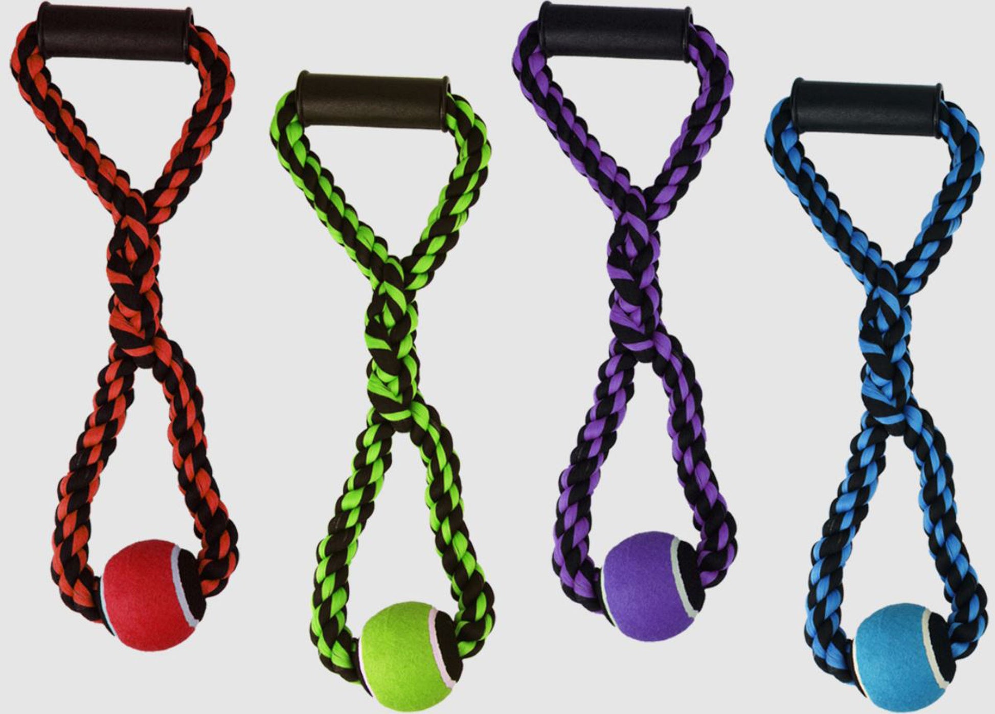 Multipet Nuts for Knots Rope Tug Dog Toy With Tennis Ball Assorted
