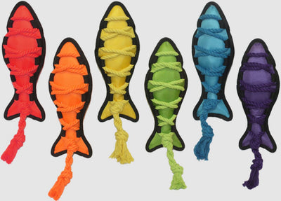 Multipet Cross Ropes Dog Toy Fish Assorted, 11.5 in