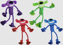 Multipet Loofa Dog Toy with Rope Body Assorted, 11 in, view 2