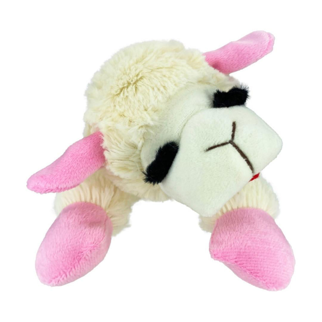 Multipet Lamb Chop Dog Toy with Pink Ribbon Large, 10.5 in