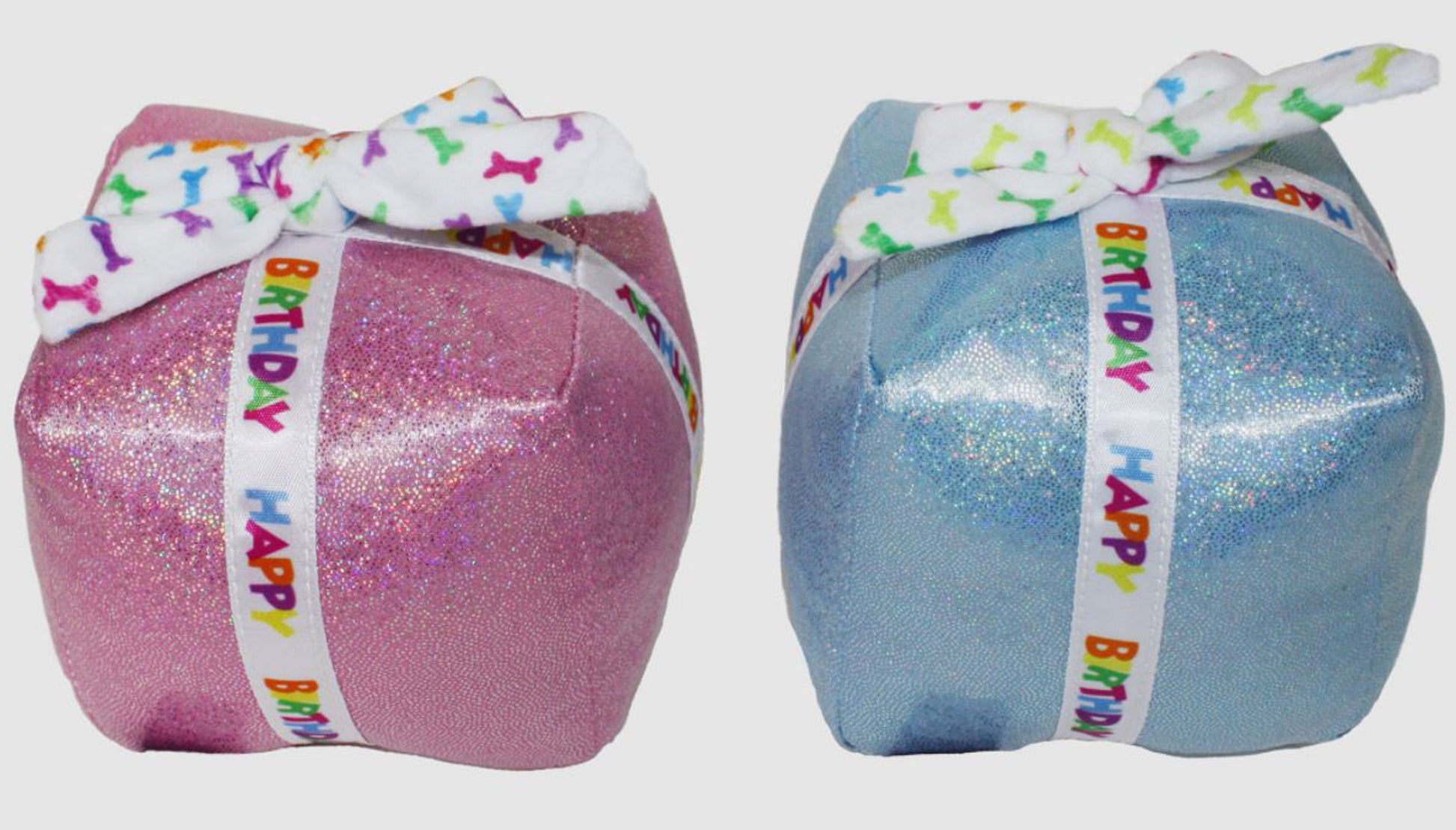 Multipet Birthday Present (Shiny Blue/Pink Assorted), 5.5 in