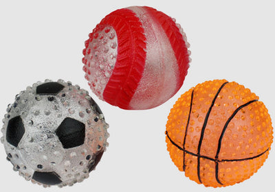 Multipet TPR Sport Light Up Balls Dog Toy Baseball Assorted, 2.5 in