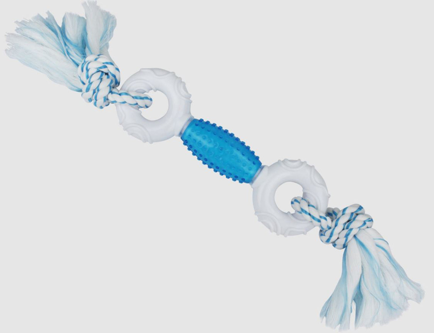 Multipet Canine Clean Peppermint Dumbbell With TPR Core & Rope Ends