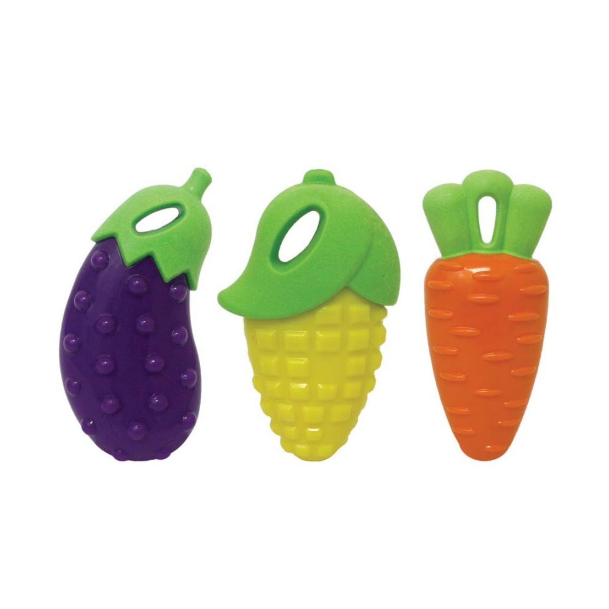 Multipet Harvesters Rubber Dog Toy Vegetables Assorted, 5 in