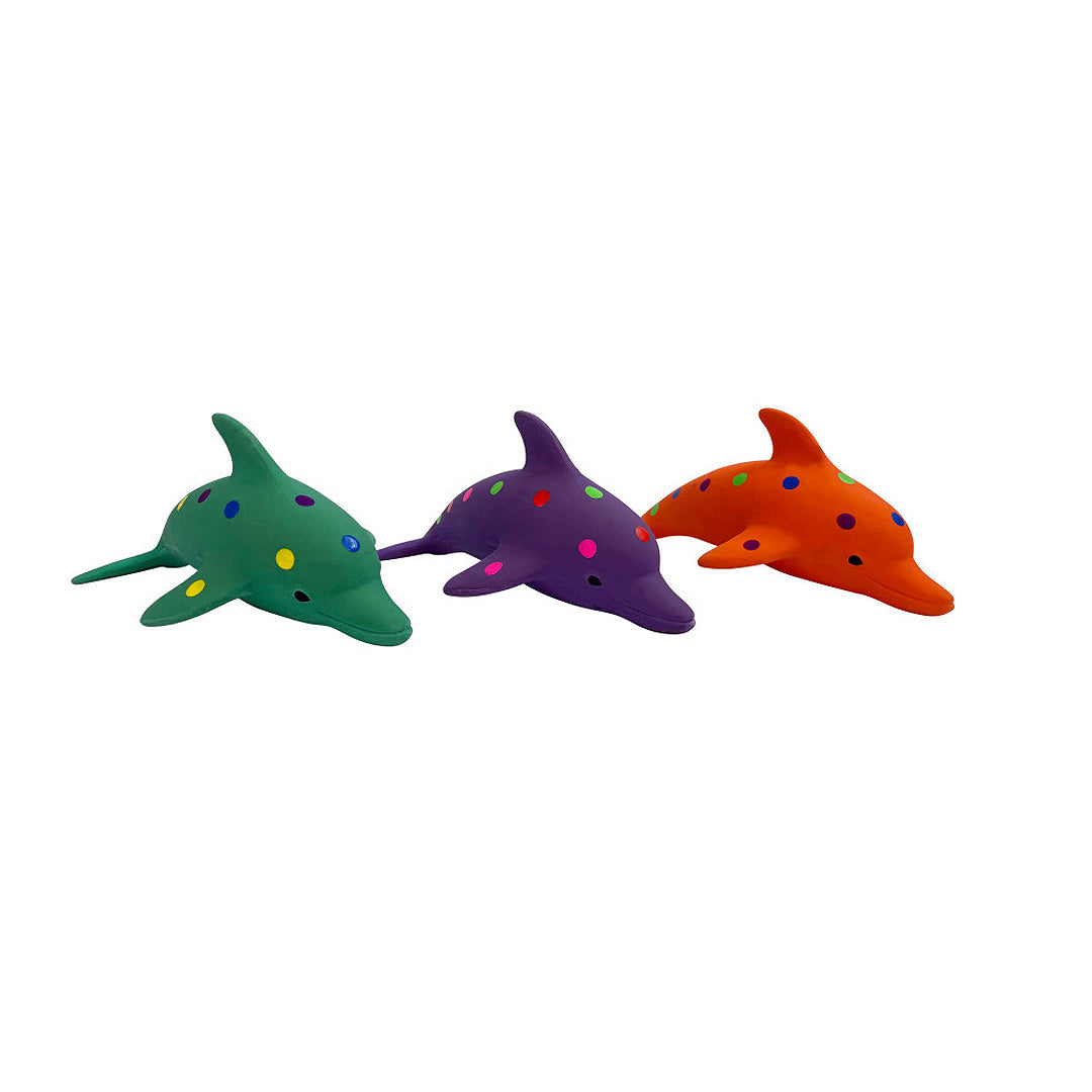 Multipet Pet Envy Waylon the Dolphin Latex Dog Toys Assorted, 8.5 in, view 2