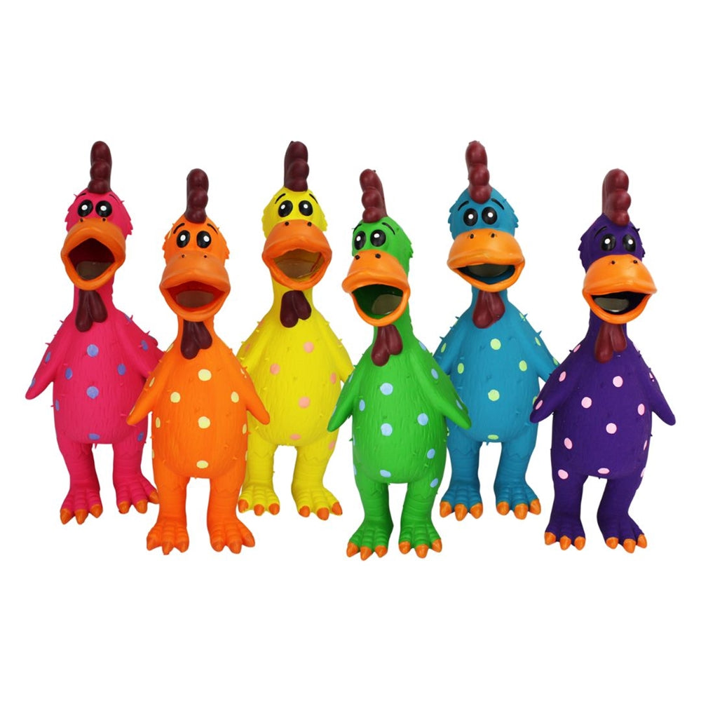 Multipet Globkens Chicken Dog Toy Assorted Large, 11.5 in
