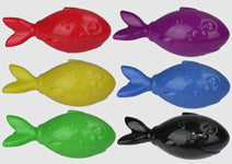 Multipet Lobberz Fish Squeak Throw Float Fetch Dog Toy Assorted, 7 in, view 2