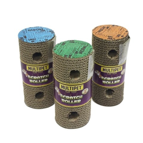 Multipet Cardboard Roller Catnip Toy Assorted 9.5 in - Pets Perfect