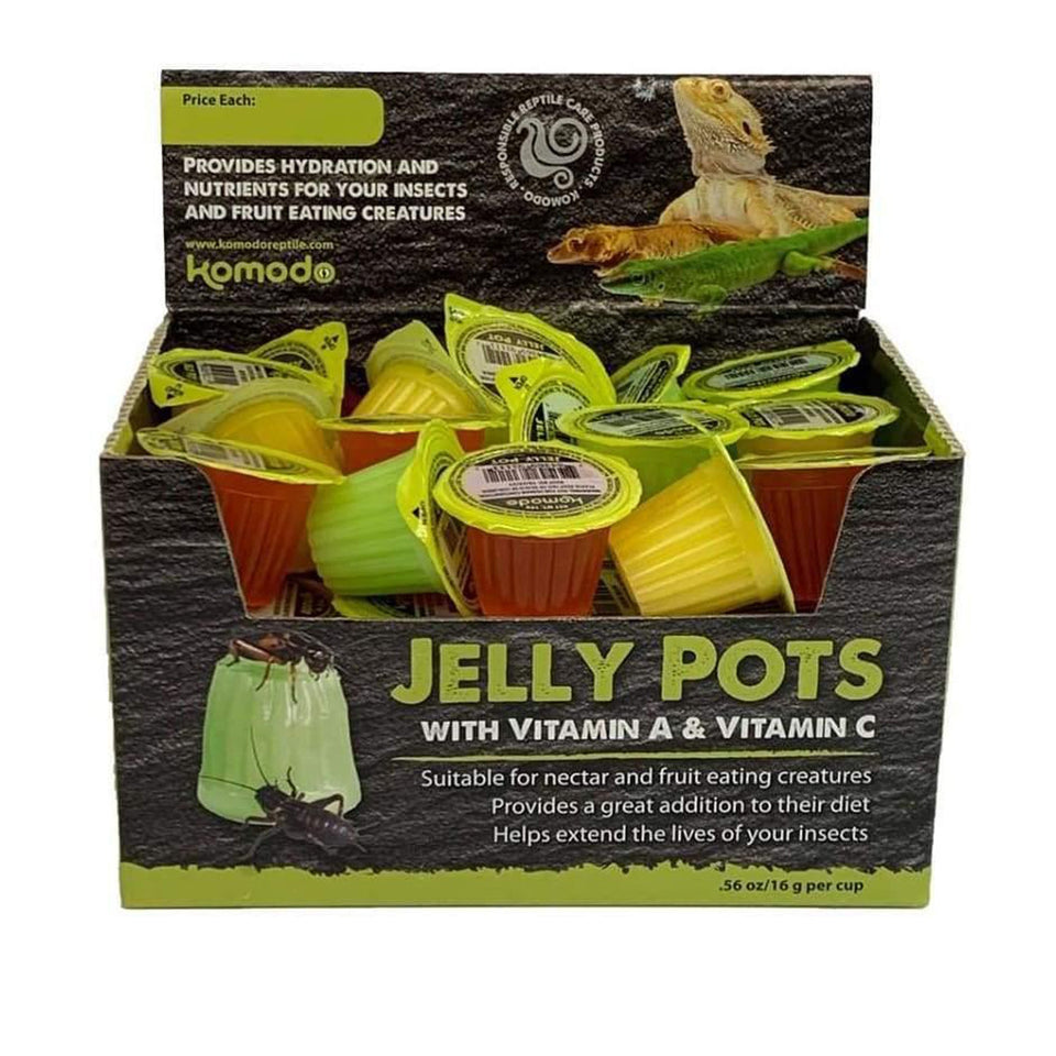 Komodo Jelly Pots Insect Food Fruit Flavor Display 0.56 oz 40 Count