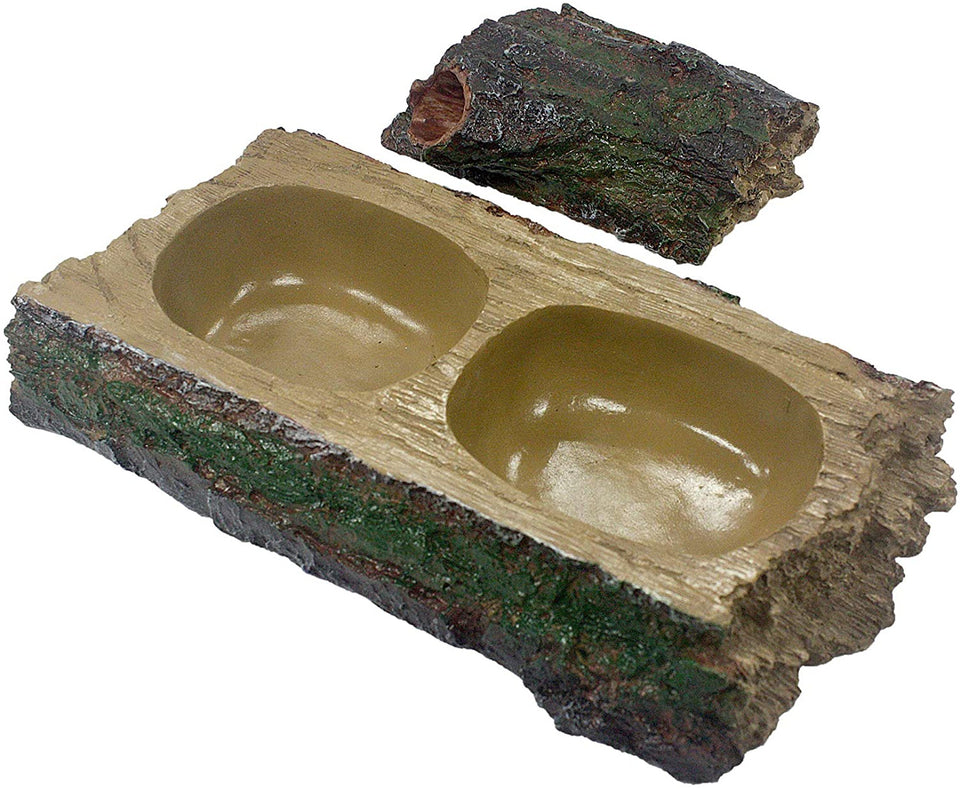 Komodo Forest Dual Feeder Bowl Brown
