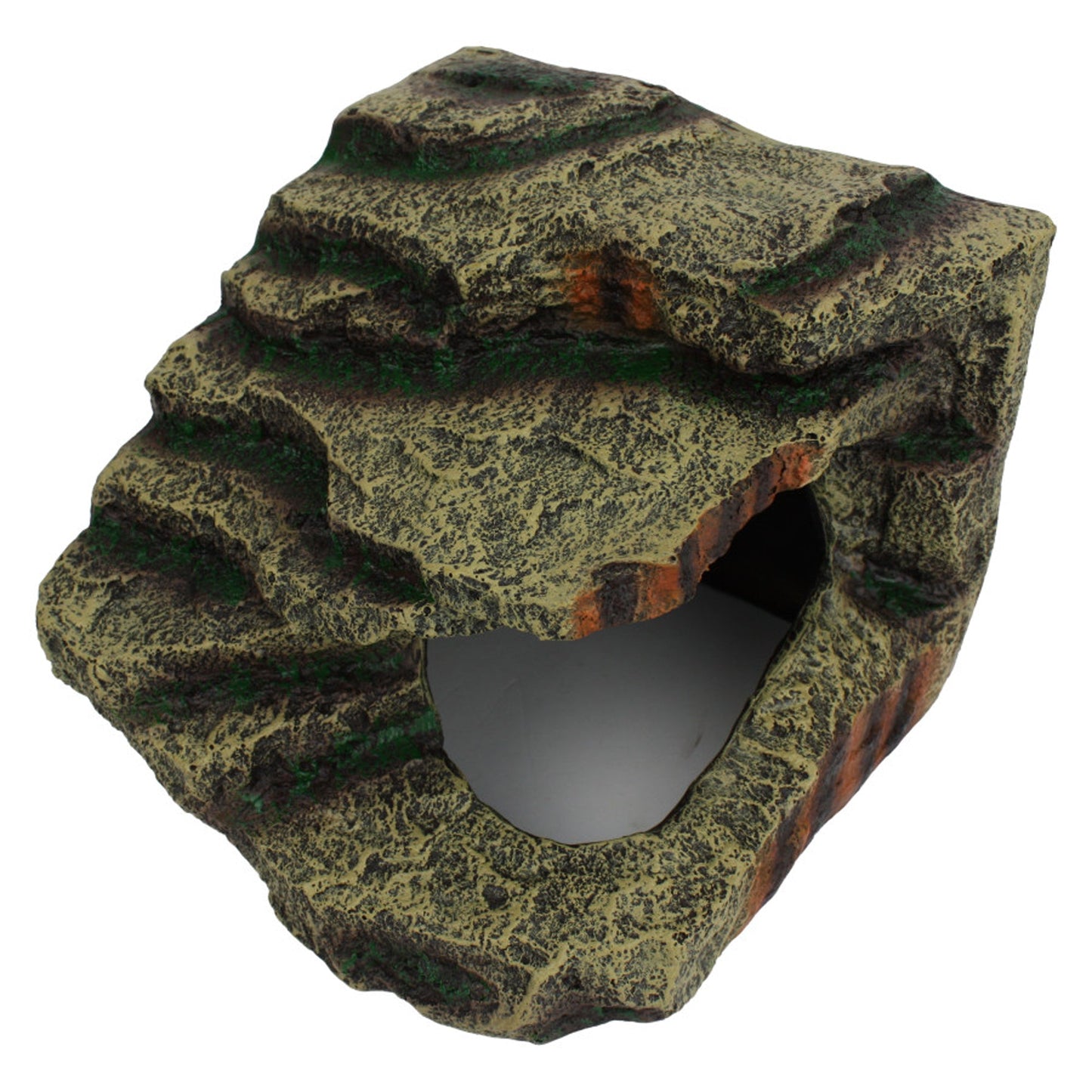 Komodo Corner Hut Hideout for Reptile Tanks, Large Resin Stone Cave Hide