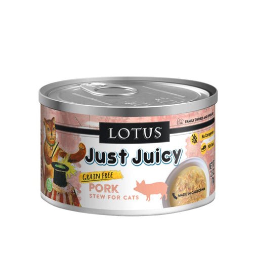 Lotus Cat Just Juicy Pork Stew Wet Cat Food, 2.5 oz, 24 ct