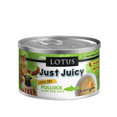 Lotus Cat Just Juicy Pollock Stew Wet Cat Food, 2.5 oz, 24 ct