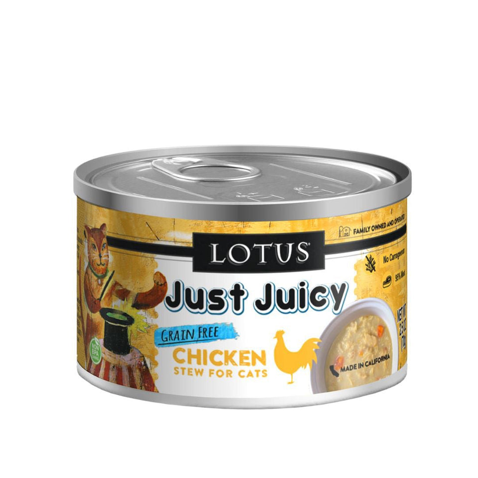 Lotus Cat Just Juicy Chicken Stew Wet Cat Food, 2.5 oz, 24 ct