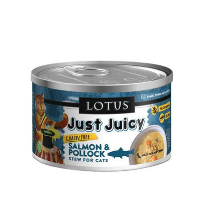 Lotus Cat Just Juicy Salmon & Pollock Stew Wet Cat Food, 2.5 oz, 24 ct
