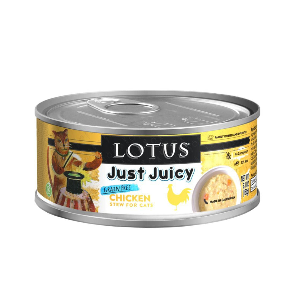 Lotus Cat Just Juicy Chicken Stew Wet Cat Food, 5.3 oz, 24 ct