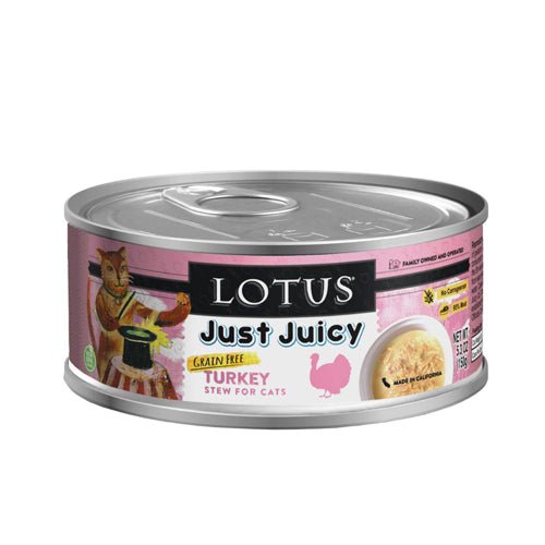 Lotus Cat Just Juicy Turkey Stew Wet Cat Food, 5.3 oz, 24 ct