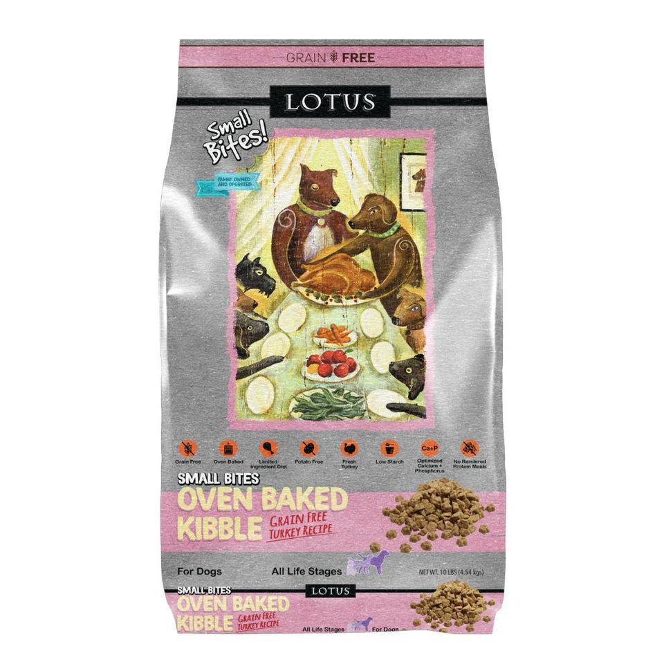 Lotus Dog Adult Grain-Free Small Bite Turkey 10 lb