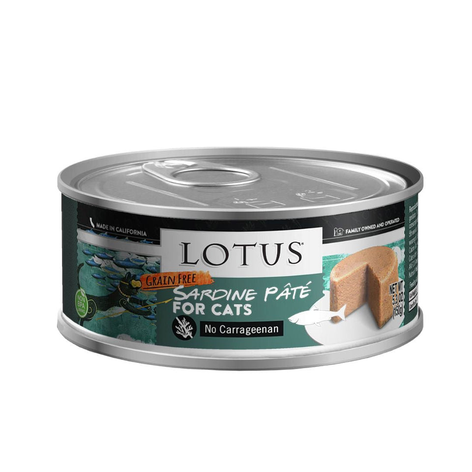 Lotus Grain-Free Sardine Pate Wet Cat Food, 5.3 oz, 24 ct