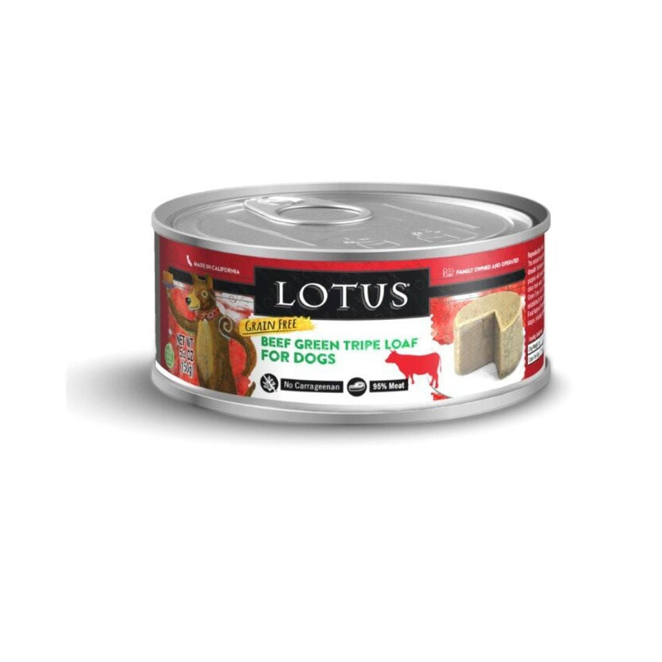 Lotus Grain-Free Beef Tripe Loaf Wet Dog Food 5.3 oz. 24 ct