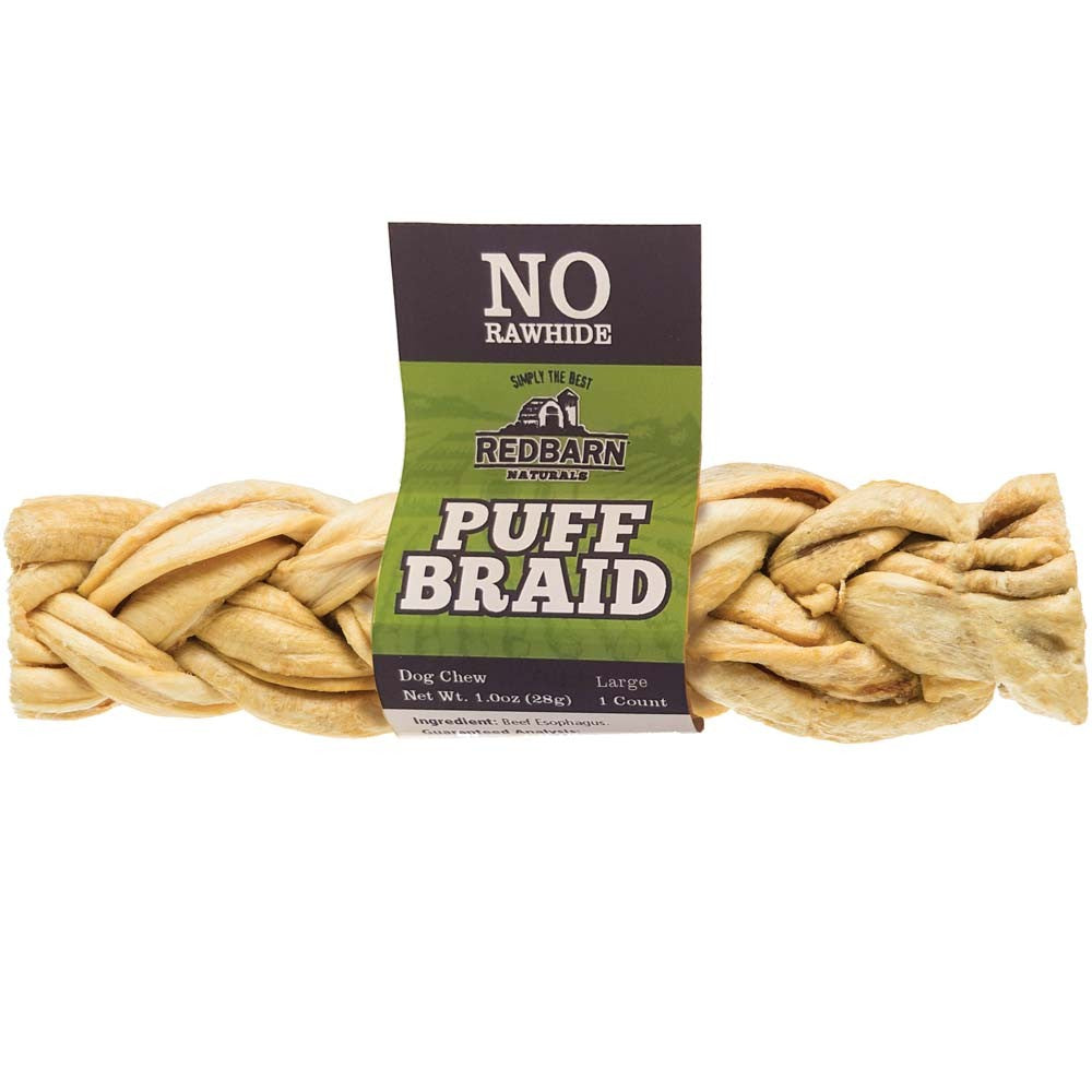 Redbarn Pet Products Puff Braid Dog Treat 10 ct, Large